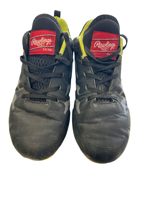 Vist Large View of Product Image Which is Used Rawlings BK/GN BB CLEATS Size 4.5