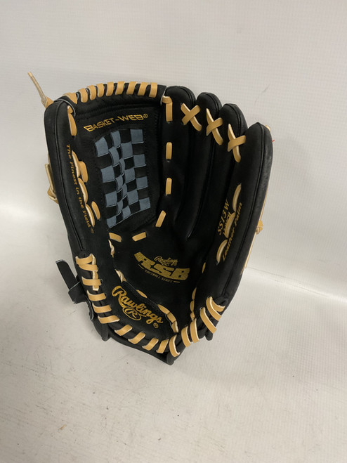 Vist Large View of Product Image Which is Used Rawlings RSB BB/SB Glove RH Throw Black 13"