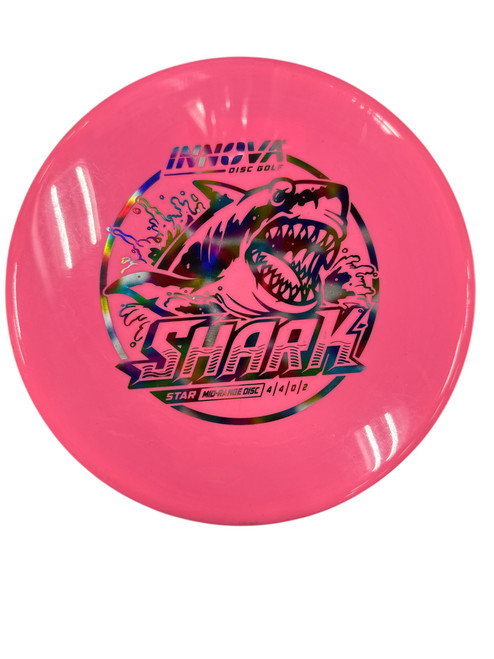 Vist Large View of Product Image Which is Used Innova SHARK Disc Golf Mid Range Pink