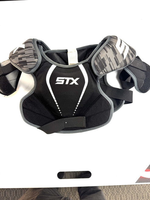 Vist Large View of Product Image Which is Used STX STALLION Lacrosse Shoulder Pads Black MD