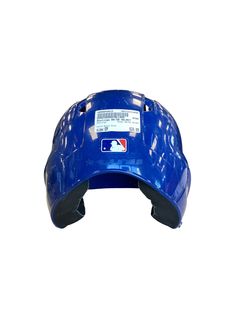 Vist Large View of Product Image Which is Used Rawlings BB/SB HELMET Batting Helmet No Mask Royal Blue SM