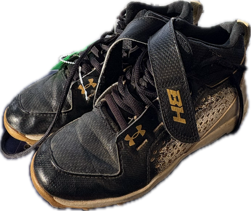 Vist Large View of Product Image Which is Used Under Armour H6 BB/SB Cleats Black Junior 01