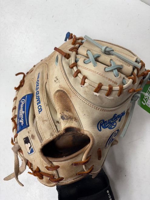 Vist Large View of Product Image Which is Used Rawlings HEART OF THE HIDE PRORCM41C BB/SB Catchers RH Throw Tan 34" (new= $410)