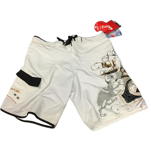 Vist Large View of Product Image Which is Used Quicksilver  Men's Swim Trunks White