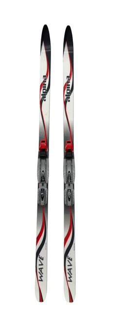 Vist Large View of Product Image Which is Used Alpina WAVE Boys XC Skis Only White 130 cm