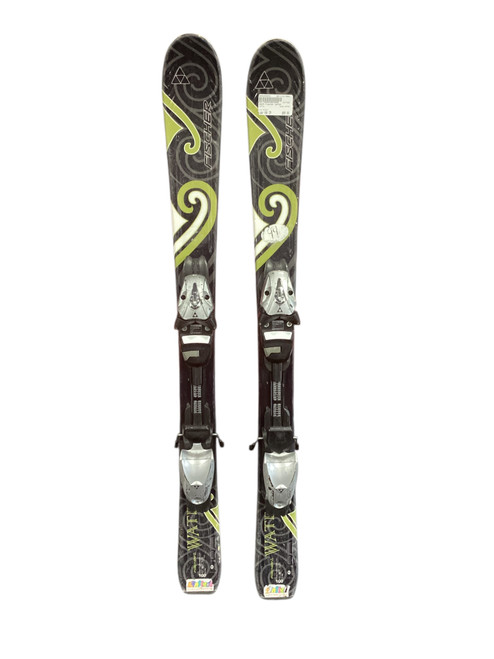 Vist Large View of Product Image Which is Used Fischer WATEA Boys DH Ski/Binding Black 100 cm