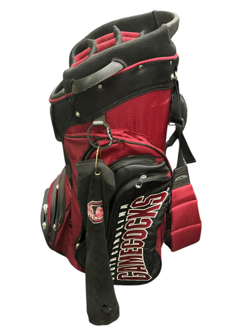 Vist Large View of Product Image Which is Used Sun Mountain SOUTH CAROLINA GAMECOCKS Mens Cart Bag Black And Wine Red