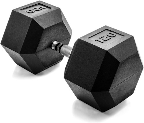 Vist Large View of Product Image Which is CAP Rubber Hex Dumbbell 120 lbs #SDR-120