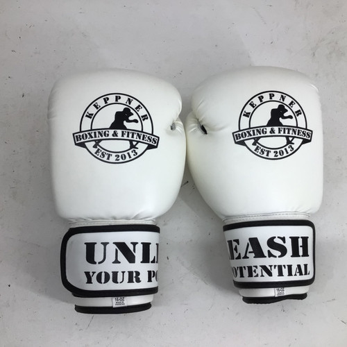 Vist Large View of Product Image Which is Used NEW 16 OZ BOXING GLOVES Boxing Gloves White Senior