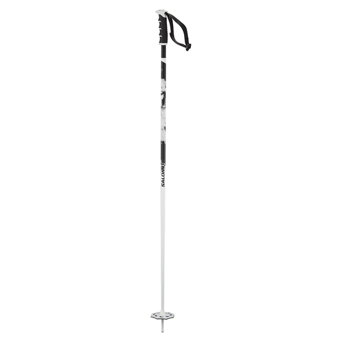Vist Large View of Product Image Which is New Salomon Steep 2026 Ski Poles- White/Black 130cm