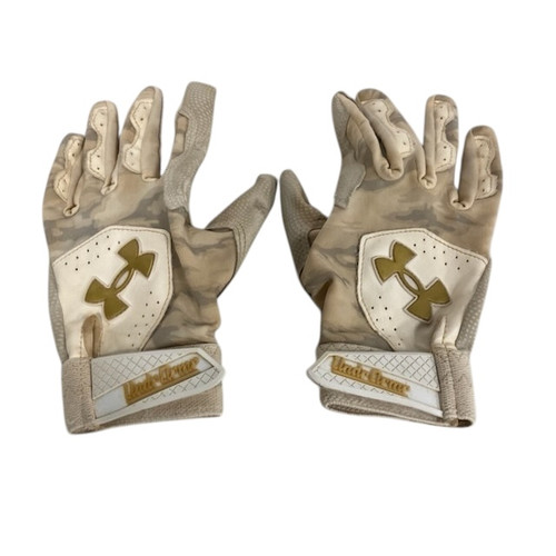 Vist Large View of Product Image Which is Used Under Armour BB/SB Batting Gloves Beige SM