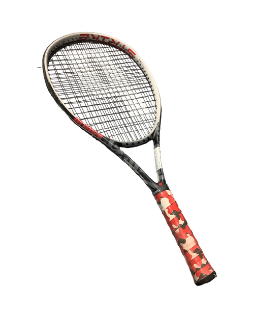 Vist Large View of Product Image Which is Used Prince STRIKE 110 Adult Tennis Racquet Black 4 1/2"