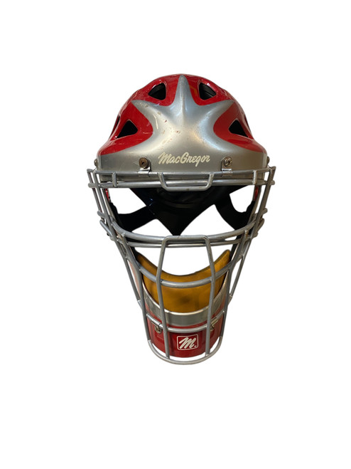 Vist Large View of Product Image Which is Used MacGregor RED HELMET Batting Helmet w/Mask Red M/L