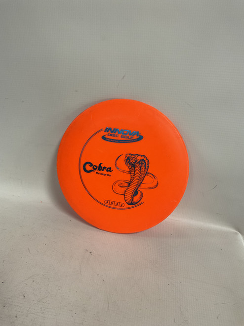 Vist Large View of Product Image Which is Used Innova DX COBRA Disc Golf Mid Range Orange