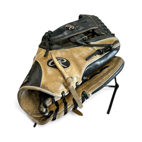 Vist Large View of Product Image Which is Used Rawlings PROS314-13CBW RHT GLOVE BB/SB Glove RH Throw Black And Tan 11 1/2"