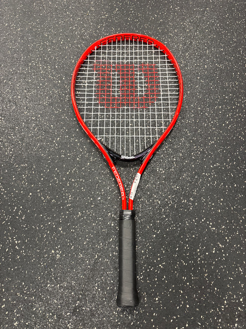 Vist Large View of Product Image Which is Used Wilson FEDERER 25 Junior Tennis Racquet Red 25"