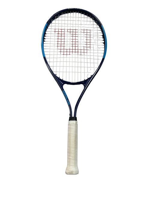 Vist Large View of Product Image Which is Used Wilson ULTRA POWER XL 112 RACQUET Adult Tennis Racquet Navy Blue 3 3/8"
