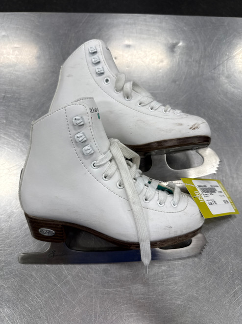 Vist Large View of Product Image Which is Used Riedell OPAL Girls Figure Skate White Junior 02