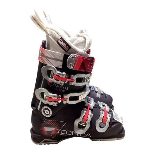 Vist Large View of Product Image Which is Used Tecnica MACH1 LVW Womens DH Ski Boot Purple 225 MP - J04.5 - W5.5