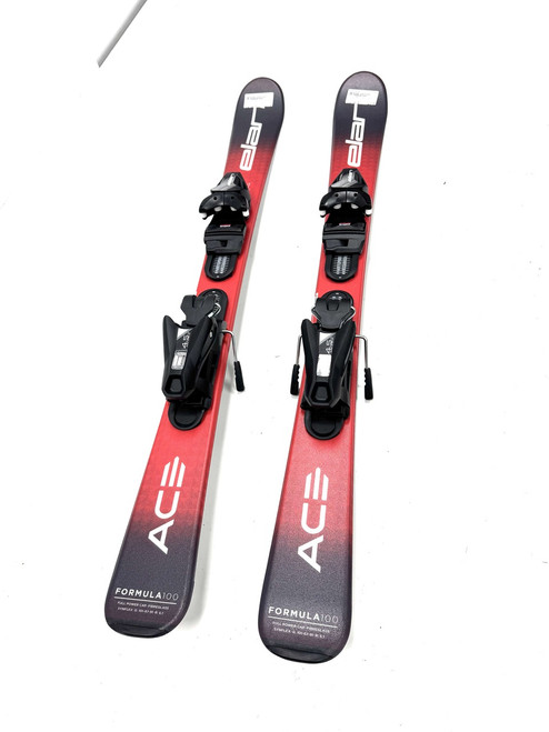 Vist Large View of Product Image Which is Used Elan FORMULA ACE 100CM Boys DH Ski/Binding Red 100 cm