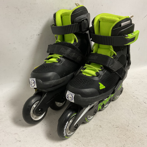 Vist Large View of Product Image Which is Used Rollerblade MICROBLADE ADJ 2-5 Junior Rec Fitness Skates Black Adjustable