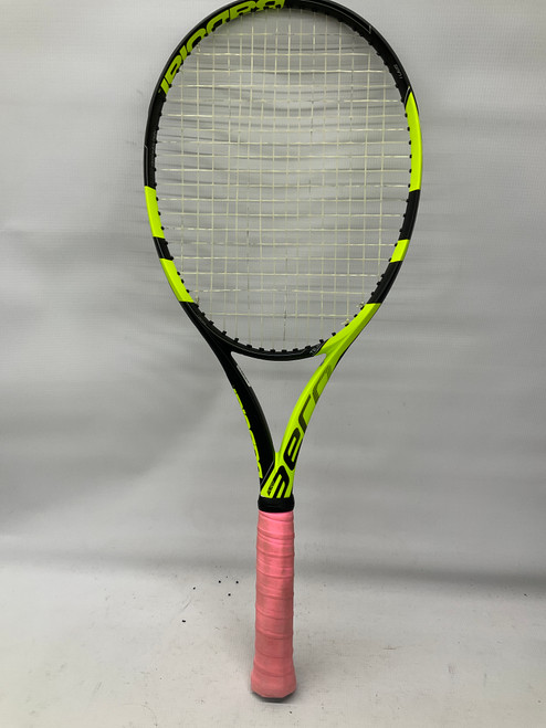 Vist Large View of Product Image Which is Used Babolat PURE AREO Adult Tennis Racquet Optic Yellow 4 1/2"