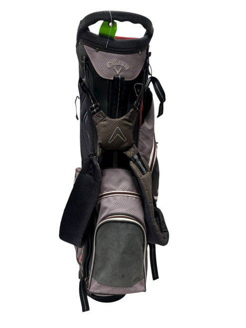 Vist Large View of Product Image Which is Used Callaway 5-Way Golf Stand Bag Grey And Red w/ Rain Hood