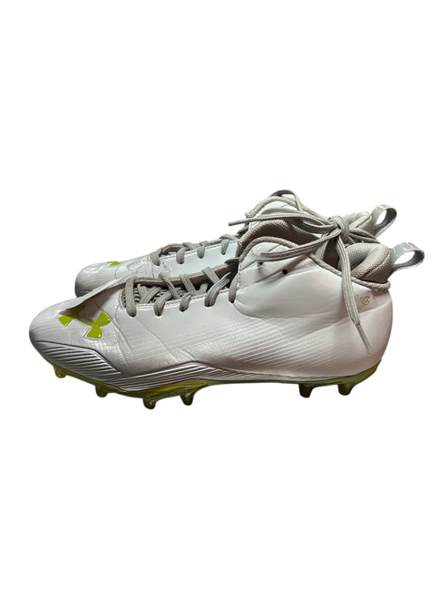 Vist Large View of Product Image Which is Used Under Armour Adult FB Cleats White Senior 7.5