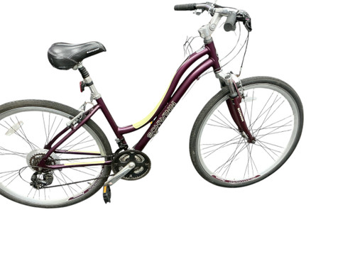 Vist Large View of Product Image Which is Used Schwinn TRAILWAY 700C Cruiser Bike Womens Purple 15-16" - SM  Frame