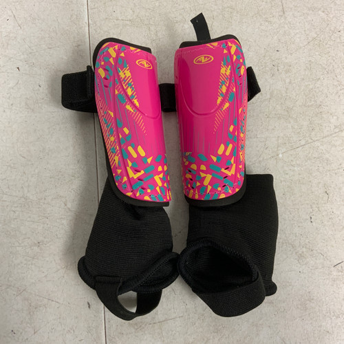 Vist Large View of Product Image Which is Used ATHLETIC WORKS Soccer Shin Guards Youth Pink XS