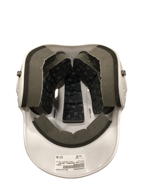 Vist Large View of Product Image Which is Used Rawlings BASEBALL HELMET Batting Helmet No Mask White SM