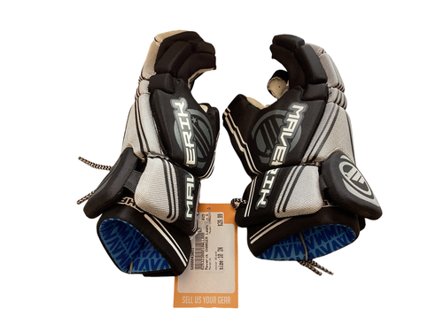 Vist Large View of Product Image Which is Used Maverik CHARGER Lacrosse Gloves Junior Black 10"