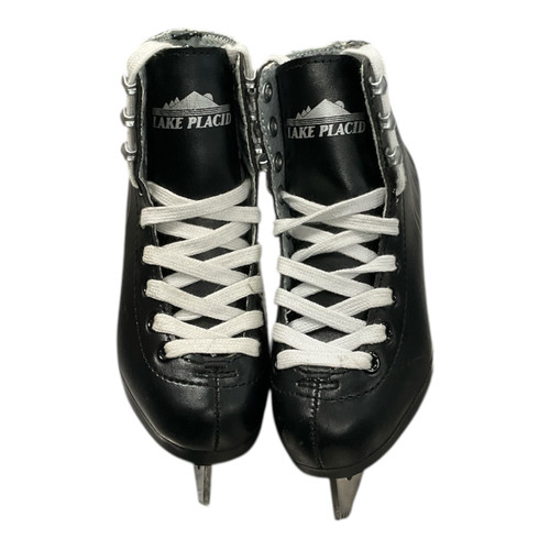 Vist Large View of Product Image Which is Used Lake Placid BLACK SKATES Boys Figure Skate Black Youth 10.0