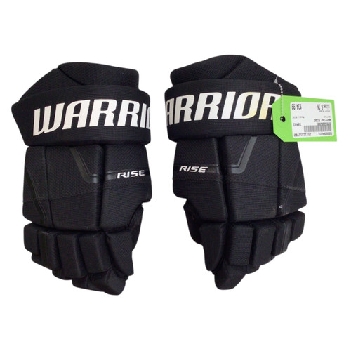 Vist Large View of Product Image Which is Used Warrior RISE Lacrosse Gloves Junior Black 8"