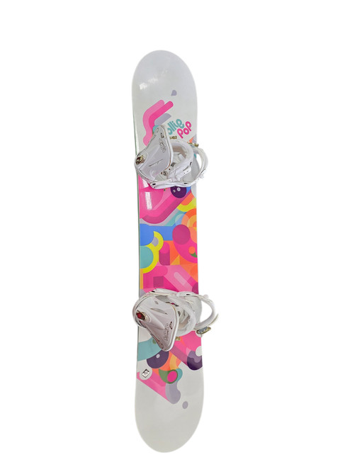 Vist Large View of Product Image Which is Used Roxy OLLIE POP SNOW BOARD Womens Board/Bindings White 145 cm