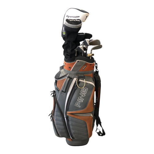 Vist Large View of Product Image Which is Used Ping G10 IRONS AFFINITY WOODS/HYBRID PGX DRIV Mens Complete Set RH 15 Piece