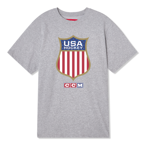 Vist Large View of Product Image Which is  CCM Short Sleeve T-Shirt Grey USA