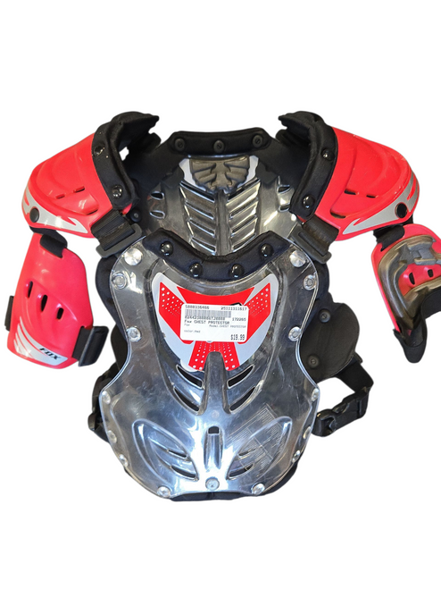 Vist Large View of Product Image Which is Used Fox CHEST PROTECTOR Junior Roost Protector Red