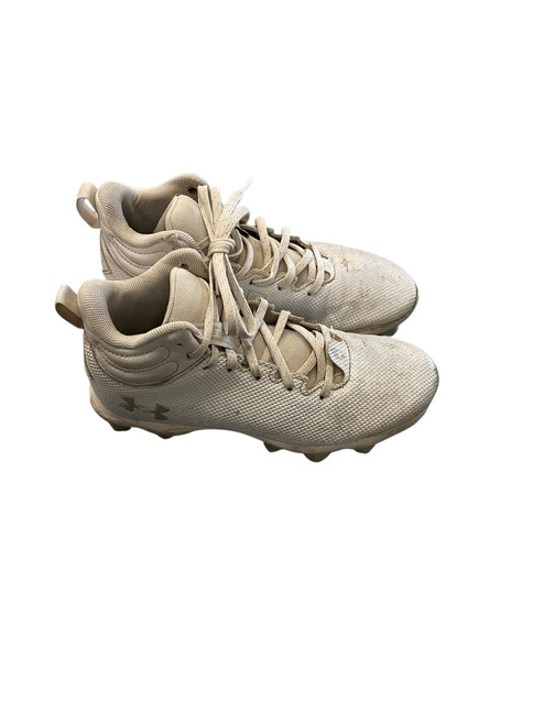 Vist Large View of Product Image Which is Used Under Armour LOCKED DOWN BB/SB Cleats White Junior 05