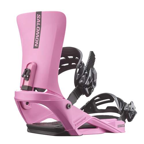 Vist Large View of Product Image Which is New Salomon Rhythm 2026 Snowboard Bindings- Pink Size LG