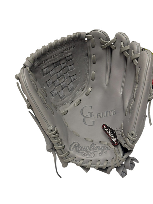 Vist Large View of Product Image Which is New Rawlings GG ELITE GGEFP115BGPT Fastpitch Softball Glove RH Throw Grey 11 1/2"