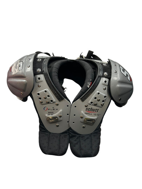 Vist Large View of Product Image Which is Used Schutt Y FLEX FB SP SM FB Shoulder Pads Grey SM