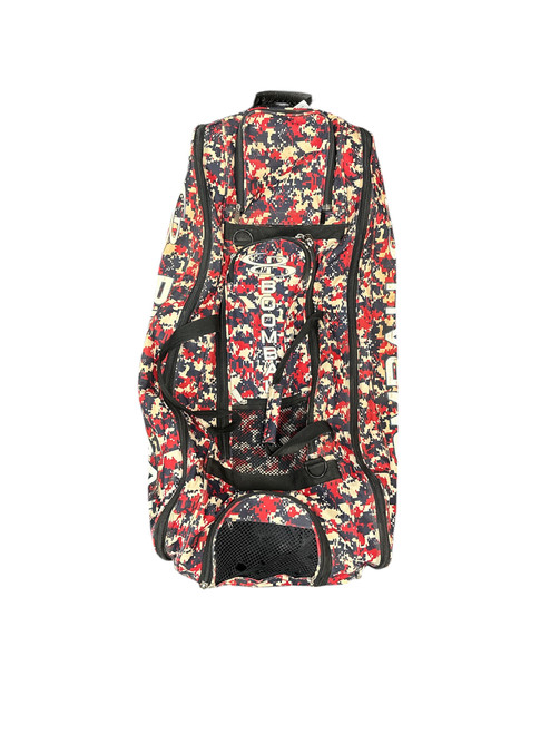 Vist Large View of Product Image Which is Used BoomBah RED WHITE AND BLUE DIGITAL CAMO BB/SB Player Wheeled Bag Red