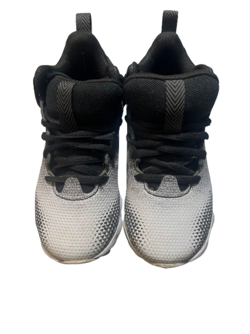 Vist Large View of Product Image Which is Used Under Armour BASEBALL CLEAT 10K BB/SB Cleats Black And White Youth 10.0