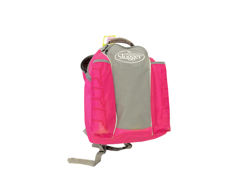 Vist Large View of Product Image Which is Used Louisville Slugger BB/SB Player Backpack Grey And Pink