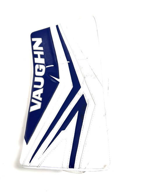 Vist Large View of Product Image Which is Used Vaughn SLR4 INT BLOCKER Inter Goalie Blocker White And Royal Blue