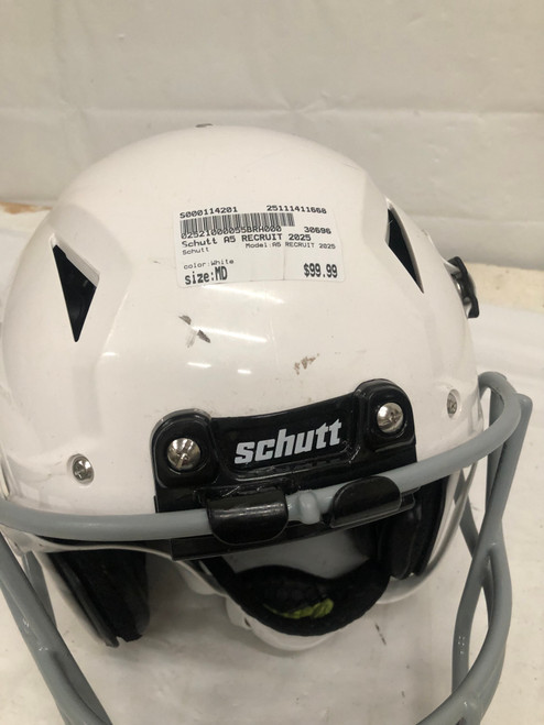 Vist Large View of Product Image Which is Used Schutt A5 RECRUIT 2025 FB Helmet White MD