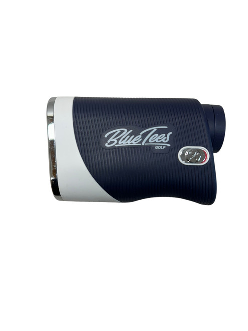 Vist Large View of Product Image Which is Used Blue Tees Golf 3 MAX RANGE FINDER Golf Accessory White And Navy Blue