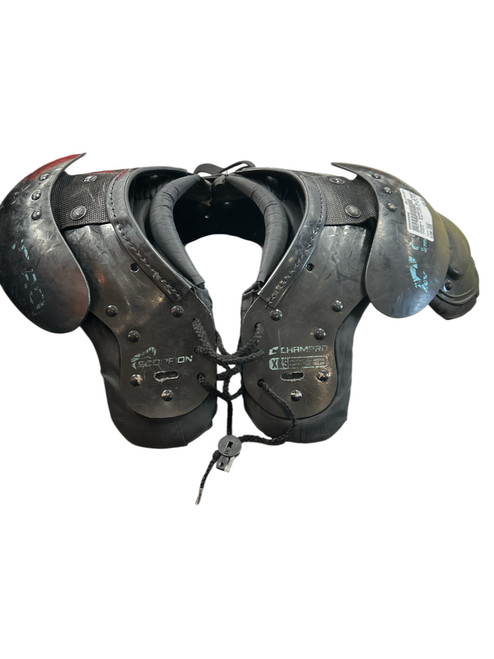Vist Large View of Product Image Which is Used Champro SCORPION FB SP XXS FB Shoulder Pads Black XXS