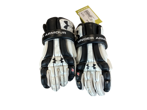 Vist Large View of Product Image Which is Used Under Armour SPECTRE Lacrosse Gloves Mens White 10"